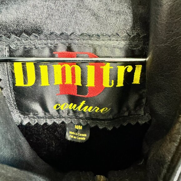 Vintage Dimitri Couture Black Leather Jacket – Men’s Medium, Moto Utility Style - Picture 6 of 11